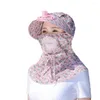 ワイドブリム帽子便利な夏のファンハットサンプロテクション装​​飾ガーデニングの女性キャップ