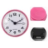 Orologi da parete Orologio silenzioso A ventosa Puntatore sospeso impermeabile Bagno Ufficio in PVC bianco