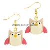 Stick Earring For Women Resin Drop Funny Custom Cute Girls Gift Eardrop Kids Animal Duck Rabbit Owl Bear Sheep Fox Dangle Earrings Del Smtih