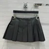Юбки 2023 23ss, поступление, брендовая плиссированная юбка из натуральной кожи, роскошная женская юбка с принтом