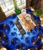 Papéis de parede Blue Dream 3D Murais de chão personalizados Po autoadesivo PVC à prova d'água