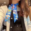 23ss H-Twilly Designer Twill Silk Double Sided Scarf Headband for Women Fashion Long Handle Bag Scarves Paris Shoulder Tote Luggage Ribbon Head Wraps