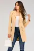 Ternos femininos VOLALO Vintage Khaki Mulheres Blazer Vestido 2023 Outono Inverno Slim Long Check Office Jacket Feminino Outerwear