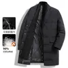 Męskie mieszanki wełny 2023 Modna zimowa butik biała kaczka Down Downled Scali Cllar Koreańska wersja Casual Warm Plus Long Blazer 230928