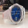 Relojes luminosos para hombres Hombres BP Reloj de fábrica Flauta Bisel Cuadrante azul Motivo romano Esfera árabe Automático 2813 Asia Steel Day Dat238e