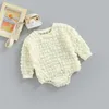 Strampler 5 Farben Frühling Herbst Baby Strampler Kleidung 0-24M geborene Jungen Mädchen Plaid Langarm Oansatz Sweatshirts Overalls 230927