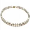 Charmant collier de perles AKoya blanches naturelles, 8-9mm, 18 pouces, fermoir en or 14 carats, 177y