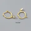 Hoop Earrings 925 Sterling Silver Mini Wave Square Zircon For Women Girl Simple Gold Color Piercing