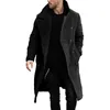 Heren Wolmixen Vintage Grote Kraagjassen Heren Winter Warme Dikke Windjacks Herenkleding Mode Losse Lange Bovenkleding Streetwear 230927