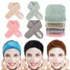 Mais novo ajustável cabelo envoltório cabeça banda para mulheres simples doces cor beleza maquiagem toalha macia salão de beleza spa facial bandana