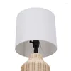 Table Lamps 18" Woven Rattan Lamp Natural Finish For Bedroom