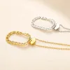 Marca de luxo designer pingentes colares nunca desaparecendo 18k banhado a ouro prata cabeça aço inoxidável carta gargantilha pingente colar corrente jóias acessórios