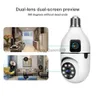 CCTV Lens 4MP WiFi E27 Ampul Gece Görme Kamera İzleme Tam Renk Otomatik Vücut İzleme 4x Dijital Zoom Video Güvenlik İzleme YQ230928