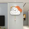 Horloges murales Net Rouge Horloge Nuage Salon Maison Mode Créative Fond Décoration Montre Swing Suspendu