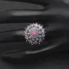 Wedding Rings Beautiful Cubic Zirconia Colorful Flower Female White Gold Filled Jewelry Unique For Women Bijoux Femme