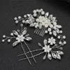 Necklace Earrings Set Hair Jewelry Headwear Imitation Pearl Side Comb Haipin For Women Long & Thick