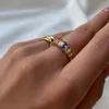 Pierścionki ślubne wielokolorowe szmaragdowe kamienie cyrkonowe stal nierdzewna dla kobiet dziewczyna letnia impreza zaręczynowa biżuteria Trendy 2023