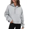 Women's Hoodies Sweatshirts Half Zip Cropped Long Sleeve Fleece Quarter Pullover Fall Outfits Clothes 230927