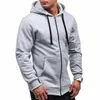 Herrtröjor män plus size män tjock huva zip tröja långärmad muskel varm zip-up hoodie gym sport casual fit höst