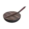 Pannor wok pan hushåll långa handtag köksredskap för halogen alla spisar matlagning 32 cm