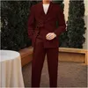 Herrenanzüge Elegant Mit Gürtel Schal Revers Kostüm Homme 2 Stücke Prom Bräutigam Smoking Für Hochzeit Maßgeschneiderte Blazer Jacke Hosen