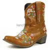 Stövlar Western Cowboy Sewing Floral Ankle Boots For Women 2023 Embrioder