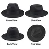 Wide Brim Hats Bucket Hats Breathable Solid Color Classic Black Elastic Fedora Hat Unisex Wool Felt Jazz Hats Elegant Men Women Wide Brim Panama Trilby Cap 230927