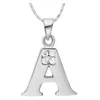 Mode Englisch Brief Halskette Anhänger Alphabet Buchstaben A-R Kristall Weiß Gold Freundschaft Liebhaber Weihnachten Geschenke Necklaces312m