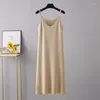 Casual Dresses HLBCBG Spring Summer 2023 Woman Sticked Tank Dress Long Camisole Vest Women Lose Cashmere Maix A-Line