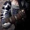Podkładki kolanowe osłony ramion cosplay skórzana rękawica steampunk mankiet Vambrace Regulowany długi styl Bracers Medieval Armor Costume for Men