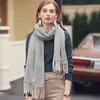 Scarves Wave Striped Scarf Women Winter Fashion Elegant Imitation Cashmere Female Sweet And Fresh Mid Length Version Gifts 230927