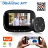 Sonnettes nes Tuya Smart WiFi sonnette de porte avec caméra 720P judas vidéo pour porte 4.3 "écran LCD détection de mouvement PIR oeil vidéo-oeil YQ230928