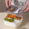 Dinnerware Lunch Box Double-layer Office Worker Student Portable Can Be Microwaved To Heat Tableware