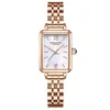 Mode Frauen Quarzuhr Retro Quadratische Uhr Französisch Kleine Scheibe Edelstahl Gold Strap Armbanduhr Damen Uhren Geschenk für wif155R