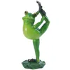 Figurines décoratives grenouilles Yoga, Mini Sculpture de jardin de méditation en plein air pour porche et cour, décoration Para El Hogar Moderno