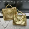 Andiamo One Lady Metall Leder Kleine Taschen Bvbag Tasche Design Frühling Kassette Seil Schnalle Tote Woven Tote Designer Schulter Botteega Handheld Hohe Kapazität Rdc8