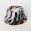 Large Brim Chapeaux Seau Fluffy Fausse Fourrure Chapeau Femmes Lapin Chaud Épais En Peluche Hiver Dame De Luxe De Mode Partie Panama Pêcheur Cap 230927