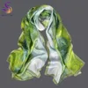 Foulards BYSIFA | Marque Bleu Vert Foulard en soie Bufanda Mode féminine Design Pure100 Châle Echarpe 17053cm 230928