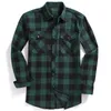 Men's Jackets Men Casual Plaid Flannel Shirt Long-Sleeved Chest Two Pocket Design Fashion Printed-Button USA SIZE S M L XL 2XL 230927