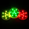 Umlight1688 2-stijl op afstand bestuurbare 10 LED-dompelbare LED RGB waterdichte LED-lamp Batterij-aangedreven bruiloftsfeestvaaslicht LL