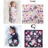 Decken 2 Stück Born Floral Swaddle Wrap Stirnband Set Baby Baumwolle Empfangsdecke Schlafsack Haarband Bettwäsche