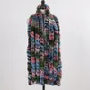 Scarves Brand Knitted Fashion Lady Real Rex Rabbit Fur Scarf Women Winter Warm Natural Long Style Neckerchief 230927