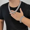 Оптовая продажа Vvs Муассанит с бриллиантами в стиле хип-хоп, ювелирное ожерелье, 20 мм, Ice Out, Майами, кубинская цепочка, браслет S Sier