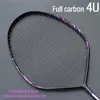 Badminton Rackets Professional Max 30 Pounds 4U VShape Racket Strung Full Carbon Fiber Offensive type Single Racquet With String 230927
