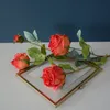 Fabrikgroßhandel 4 Köpfe Seidengartenrosen Einzelstiel Künstliche Blumen Bulk Rosa Blume Hochzeit Halloween Weihnachtsdekoration Blumenstrauß Valentinstag Geschenk