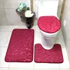 Tappetini da bagno Set tappetini da bagno in 3 pezzi Tappeti da toilette Flanella Tappeti da doccia antiscivolo Copri coperchio per la casa Tappeto da pavimento