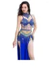 Sahne Wear 2023 Belly Dance Costume Performans Elbisesi saten püsküllü uzun rekabet ekibi