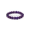 Charm Bracelets Natural Amethyst Women Couple Stone Purple Quartz 6 8 10Mm Bead Bangles Jewelry Gifts 230215 Drop Delivery Dhsnz