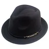 Berets lã fedora chapéu outono inverno aba larga feltro para mulheres homens panamá boné britânico topo jazz adulto bowler chapéus chapeau femme