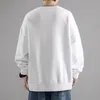 Moletom com capuz masculino moletom de alta qualidade streetwear coreano impresso manga comprida t-shirt diário casual o pescoço branco moletom moda roupas masculinas 230927